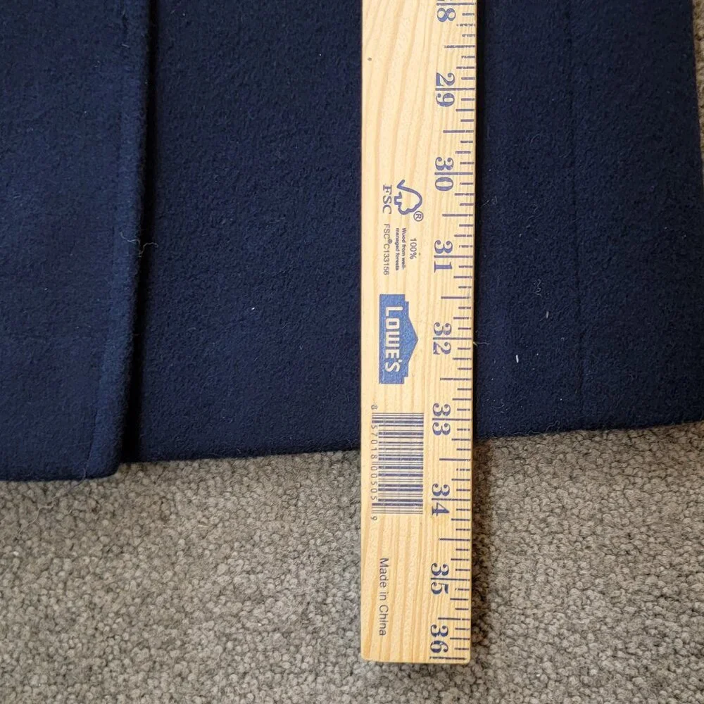 Vintage Women's Ashley Scott 100% Wool Navy Blue Coat - S - Picture 11 of 14